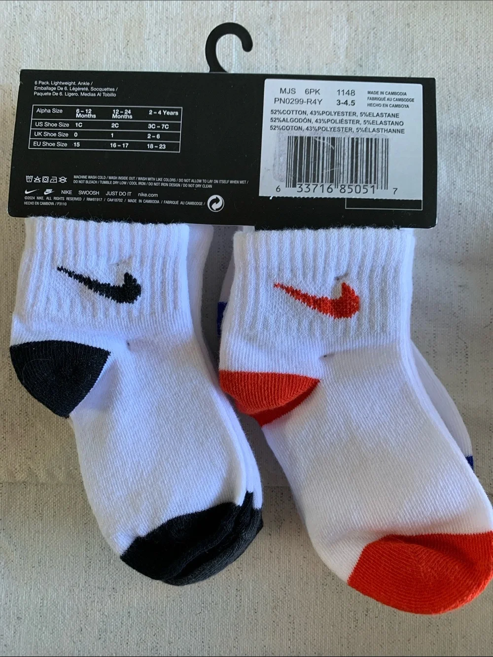 Nike White Ankle Socks - 6 Pack